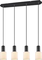 LED Hanglamp - Torna Waler - GU10 Fitting - 4-lichts - Rechthoek - Mat Zwart - Aluminium