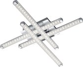 LED Plafondlamp - Plafondverlichting - Torna Staton - 16W - Warm Wit 3000K - Vierkant - Mat Chroom - Aluminium