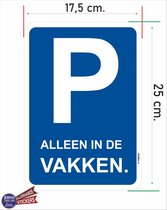 Parkeren alleen in de vakken verkeersbord sticker