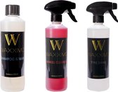 Waxximo Exterieur Shampoowax VOORDEEL SET - Autoshampoo met Wax bescherming - bandenglans - Bandenzwart - Velgenreiniger - Auto wassen