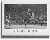 Walljar - Poster Ajax met lijst - Voetbalteam - Amsterdam - Eredivisie - Zwart wit - AFC Ajax - Vitesse '78 - 30 x 45 cm - Zwart wit poster met lijst