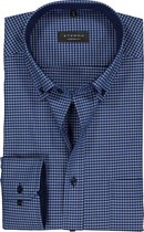 ETERNA comfort fit overhemd - poplin heren overhemd - blauw geruit (contrast) - Strijkvrij - Boordmaat: 46