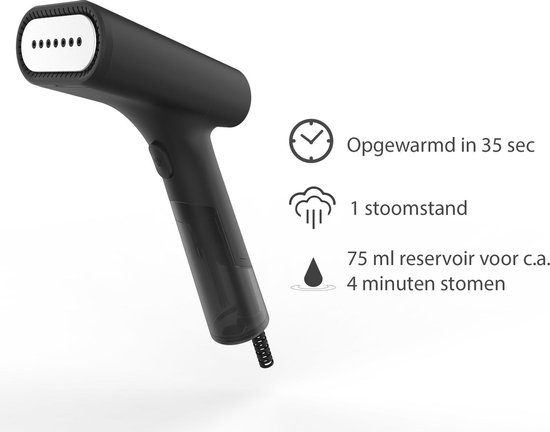 SteamOne DTC75 Simon Black – Handstomer / Kledingstomer – Compact – Snel Opgewarmd