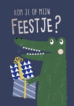 Hallmark 5 uitnodigingen kinderfeest krokodil met envelop - jongen 6-8 jaar