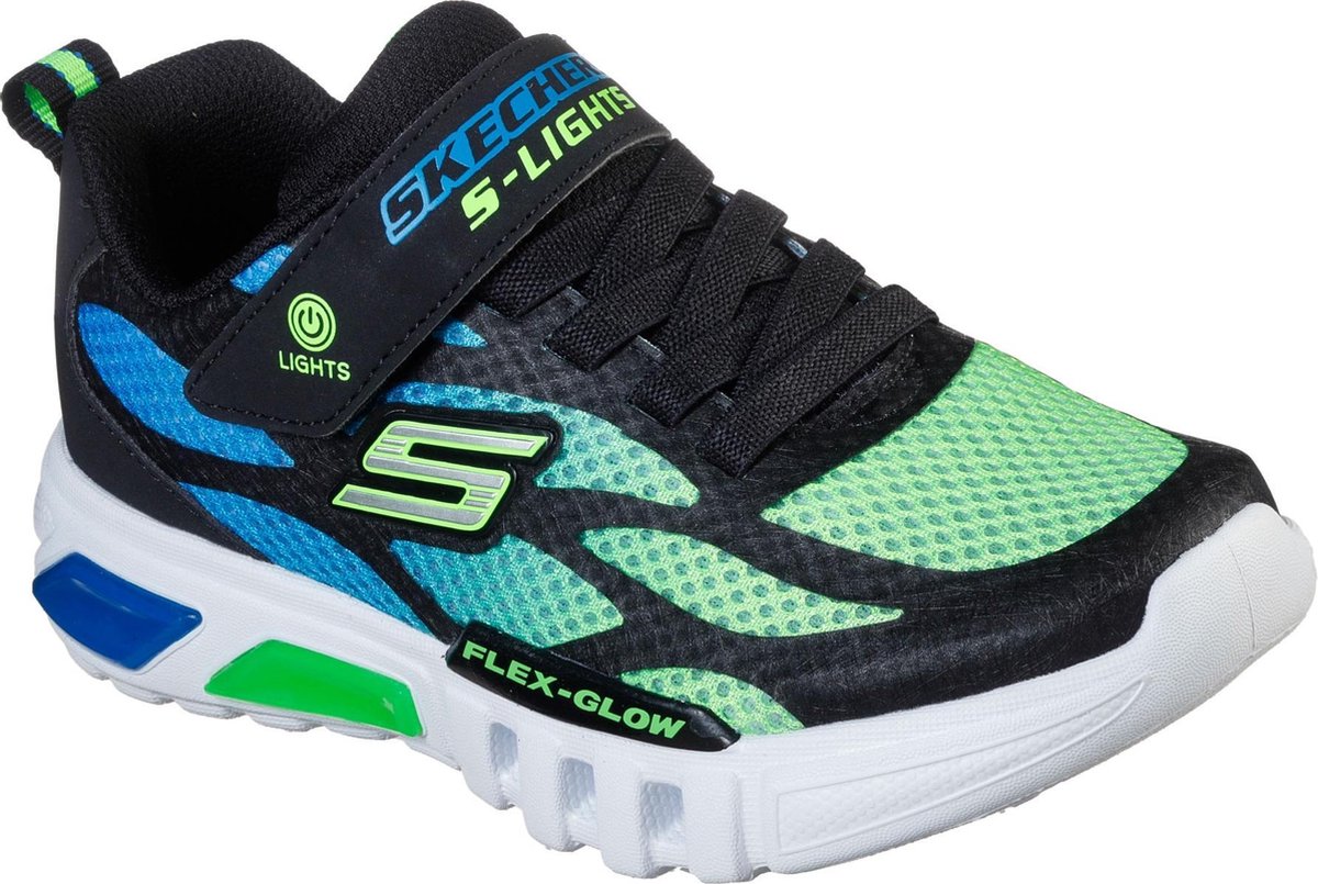 Skechers Sneakers - Maat 36 - Jongens - zwart/groen/blauw | bol.com