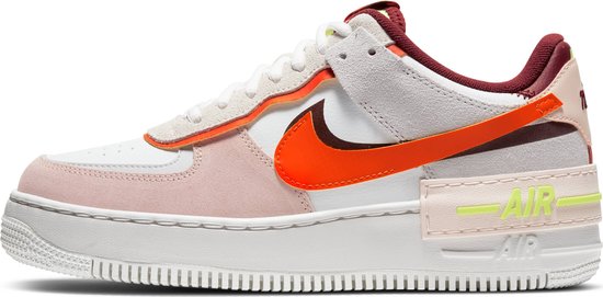 Nike Air Force 1 Shadow Dames Sneakers - Team Red/Orange-Orange Pearl-Volt  - Maat 39 | bol.com