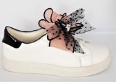 Kharisma dames tennisschoen - wit - zwart/roze tule - maat 39