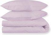 Dream Sheets - Luxe Dekbedovertrek (set) - 1 persoons - 140x200/220cm - Katoen - Roze - Linnen Look