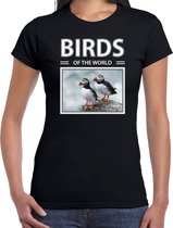 Dieren foto t-shirt Papegaaiduiker - zwart - dames - birds of the world - cadeau shirt Papegaaiduikers liefhebber XL