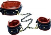 Coax Leren Halsband + Boeien - Zwart/Cognac - BDSM - Bondage - Discreet verpakt en bezorgd