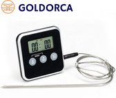 GoldOrca - Vleesthermometer - BBQ Thermometer - Kernthermometer - Keukenthermometer 2 in 1 Kookwekker vloeistofthermometer