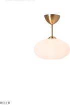 Bullo plafondlamp H 320mm Messing - opaal glas