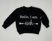 Sweater Hello i am - Zwart, 62