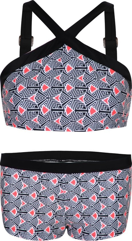 Bikini hipsterbroekje en croptop met brede bandje Kunst Cube pattern 140-146