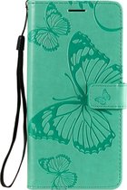 Samsung Galaxy A31 Hoesje - Mobigear - Butterfly Serie - Kunstlederen Bookcase - Turquoise - Hoesje Geschikt Voor Samsung Galaxy A31