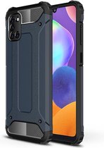 Mobigear Hoesje geschikt voor Samsung Galaxy A31 Telefoonhoesje Hardcase | Mobigear Outdoor Backcover Shockproof | Schokbestendig Galaxy A31 Telefoonhoesje | Anti Shock Proof - Donkerblauw