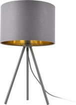 Tafellamp – Lamp hoogte 51 cm – Lampkap Ø 30 cm – Fitting 1 x E14 – Kleur grijs & goud kleurig