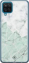 Samsung A12 hoesje siliconen - Marmer mint mix | Samsung Galaxy A12 case | mint | TPU backcover transparant