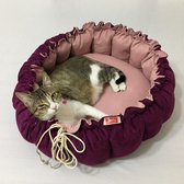 KORA Hondenmand - Kitten Bed - niet allergisch- honden mand - HAND MADE - kleine hondjes - 100 cm - fluffy - kattenmand -omkeerbaar- super zacht - hondenkussen - mand - hond - kat - antislip - honden bed - kussen VIOLET Purple pink