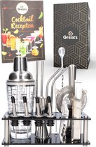 Cocktail Set van Great’s® 18-Delig met Cocktailboekje - Cocktail Shaker Set - Cocktailset in Cadeauverpakking