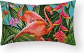 Kussenhoes Amazone - Flamingo's Long - Kussenhoes - 30x50 cm - Sierkussen - Polyester