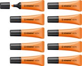 STABILO NEON - Markeerstift - Oranje - Unieke Tube Vorm - Doos 10 Stuks