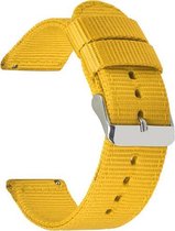 Smartwatch bandje - Geschikt voor Samsung Galaxy Watch 3 45mm, Gear S3, Huawei Watch GT 2 46mm, Garmin Vivoactive 4, 22mm horlogebandje - Nylon stof - Fungus - Geel