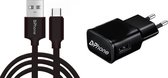 1 Pack DrPhone® Black Series - 10W Lader Oplader + 2 Meter Stevige USB-C Oplaadkabel