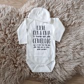Baby cadeau geboorte meisje jongen set met tekst kledingset Bodysuit en muts |Kraamkado | Gift Set | rompertje Lieve opa en omik ben heel blij dat jullie mijn gaan worden aanstaand