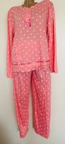 Dames pyjamaset met stippen XXL wit/roze