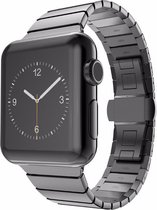 Geschikt voor Apple Watch bandje 42 / 44 / 45 / 49 mm - Series 1 2 3 4 5 6 7 8 SE Ultra - Smartwatch iWatch horloge band - 42mm 44mm 45mm 49mm - Fungus - RVS metaal - Zwart - Stree