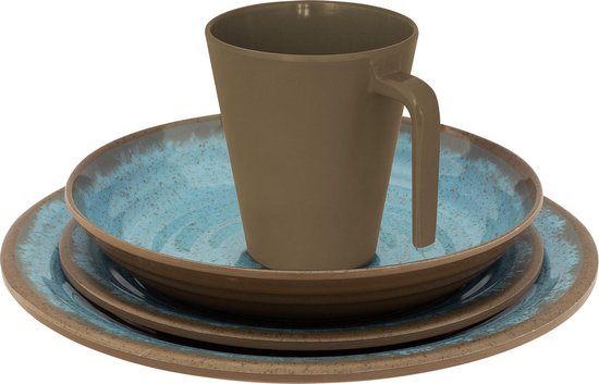 Eurotrail Serviesset Ocean - 16delig - Blauw - Melamine van Eurotrail — afbeelding 3