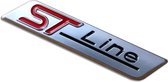 Ford ST-Line | sticker embleem logo | metaal chrome rood | voorscherm zijkant links rechts | achterkant | auto accessoires
