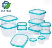 Deuba 24-delige Set Vershoudbakjes met Deksel BPA-vrij met Ventiel - Turkoois