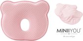 MINIIYOU® Orthopedisch Baby Hoofdkussen + kussensloop - roze - plat hoofd - 100% KATOEN