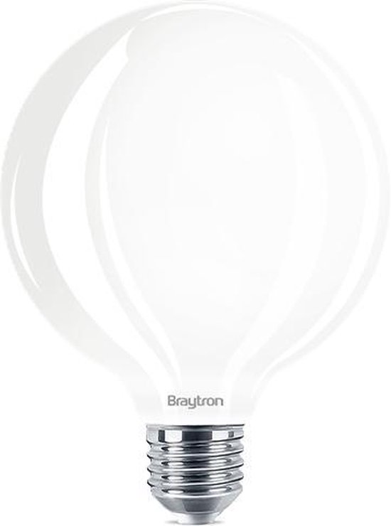 BRAYTRON-LED LAMP-WARM WHITE-ADVANCE-7W-E27-G95-SFT-3000K-ENERGY BESPAREND-BOL-GLAS