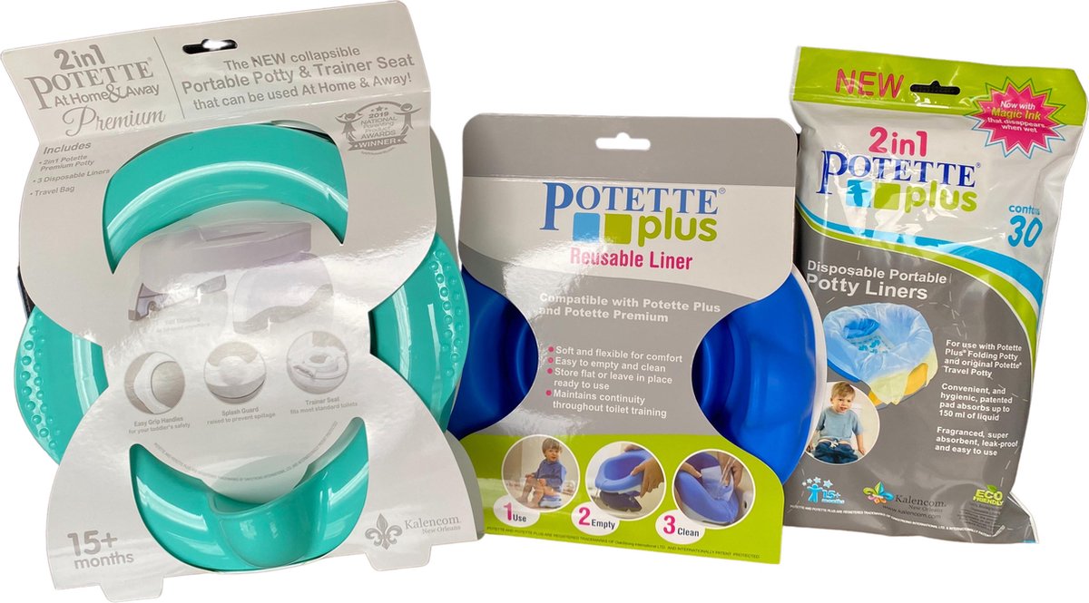 Goedkoopste Potette Premium voordeelpak - Reispotje - teal-blauw