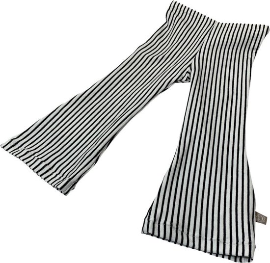 Pantalon Filles tinymoon Breton Stripes – modèle évasé – Wit/ Zwart – Taille 74/80