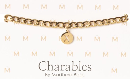 Charables by Madhura Bags Armband Elegance Goud – Waterproof – Hypoallergeen – RVS - Naamletter X