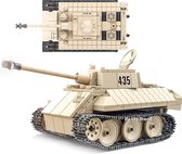 C04 - Duitse VK1602 Leopard Tank - 446 onderdelen en 3 mini-figuren - Lego fit - WW2 - Soldaten - Militair - Tank - Army - Bouwstenen - Wapens - Geweren - Brick - Tweede Wereld Oor
