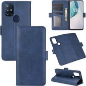 OnePlus Nord N10 hoesje - MobyDefend Luxe Wallet Book Case (Sluiting Zijkant) - Blauw - GSM Hoesje - Telefoonhoesje Geschikt Voor: OnePlus Nord N10