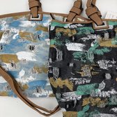 Brovari Strandtas - Jeans - Zwart - Stoere tas met Gaten - Verdeelvakken