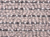 Fancy Bouclé Streep Zwart Poeder Roze