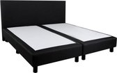 Beddenwinkel.be Boxspring Bed Basic - 180x200 - Incl. Hoofdbord - Zonder Matras - Zwart Lederlook