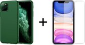 iParadise iPhone 11 Pro Max hoesje groen - iPhone 11 pro max hoesje siliconen case hoesjes cover hoes - 1x iPhone 11 pro max screenprotector