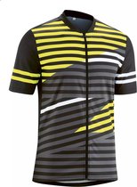 Gonso  Agno Full Zip Fietsshirt - Maat XL  - Mannen - zwart - geel - grijs - wit