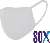 SOX Mondmasker Kinderen OV wasbaar 60° in katoen met een 3D Druppelafstotende stof Wit met opening voor filter JUNIOR en Kinderen COVID 19 getest en goedgekeurd