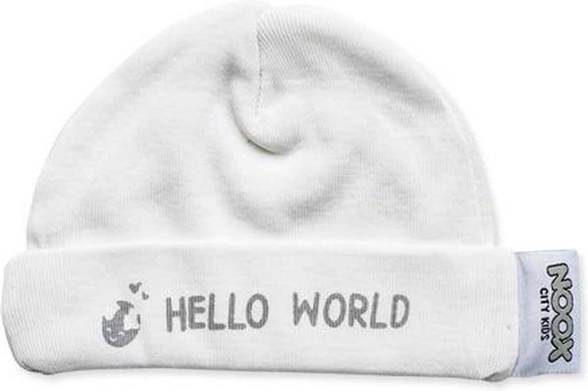Babymutsje Hello World van zacht katoen - 100% katoen - fairly made - in een mooie geschenkverpakking Babymutsje Hello World van zacht katoen - 100% katoen - fairly made - in een mooie geschenkverpakking