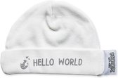Babymutsje Hello World van zacht katoen  - 100% katoen - fairly made - in een mooie geschenkverpakking