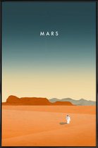 JUNIQE - Poster in kunststof lijst Mars - retro -40x60 /Oranje